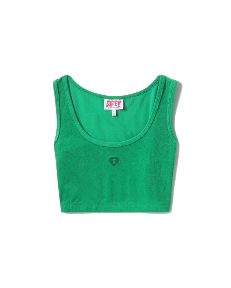 Vestes Bape Towelling crop tank Turquoise Femme | LII-93537191